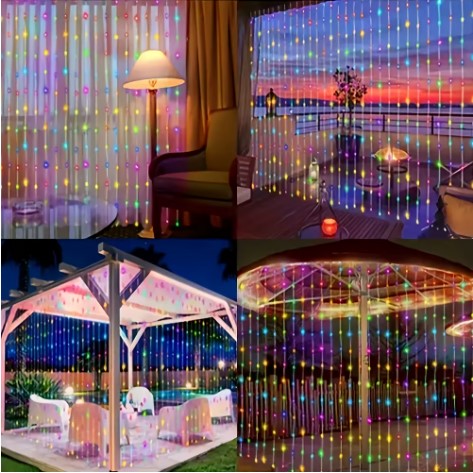 CORTINA AMBAR CON PANEL SOLAR 3 X 3 METROS