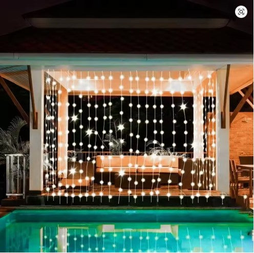 CORTINA AMBAR CON PANEL SOLAR 3 X 3 METROS